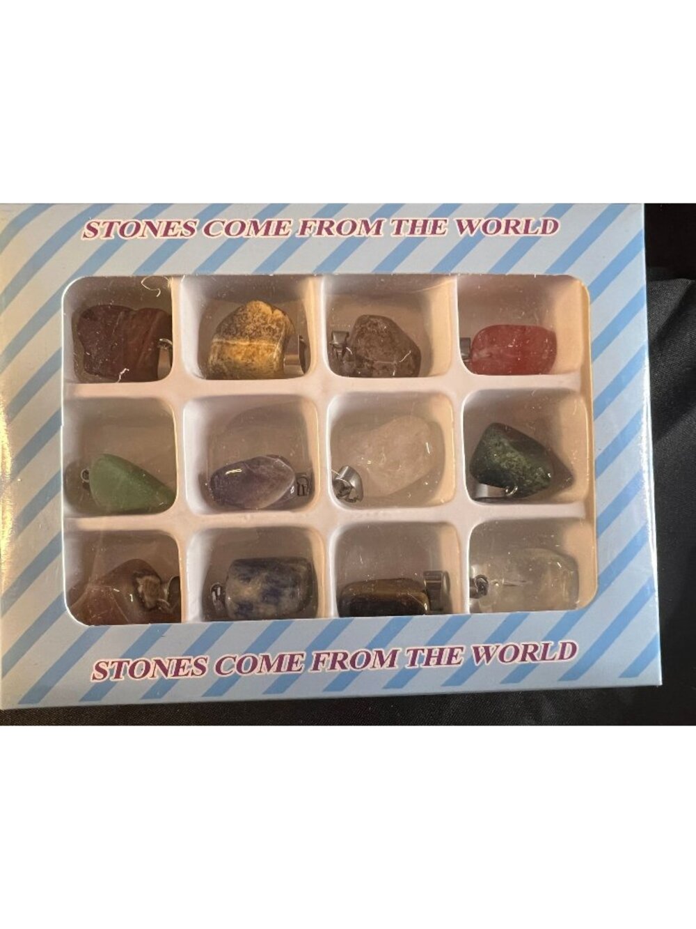 Stones From Around the World Crystal Pendant Set
